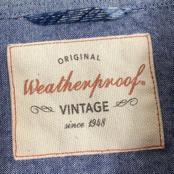 Weatherproof Mens Blue & White Plaid Flannel Shirt - Picture 3 of 7